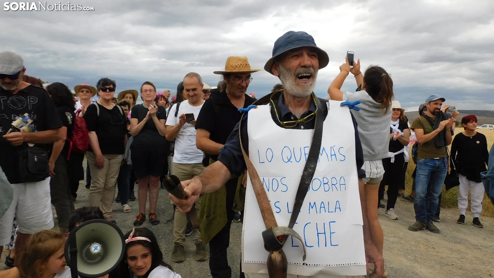 Movilización en Noviercas contra la macrogranja. /SN