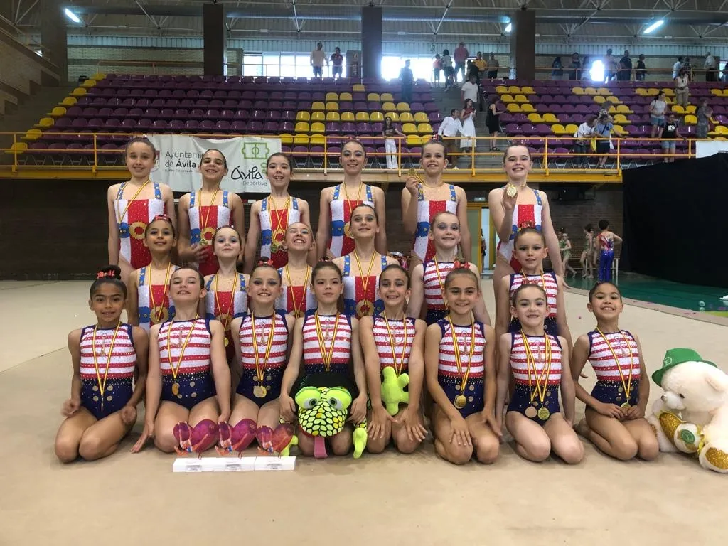 Foto 2 - El Gimnasia Duero encabeza el medallero en el Regional promesas de r&iacute;tmica