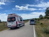 Una ambulancia durante un traslado de La Saca 2022. /María Ferrer