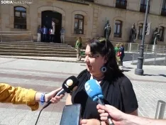 Una imagen de la concentración en el Palacio Provincial hoy. /SN 