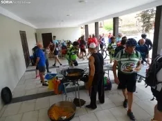 Una imagen del almuerzo hoy en Ágreda. /SN