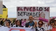 Movilización en Noviercas contra la macrogranja. /SN