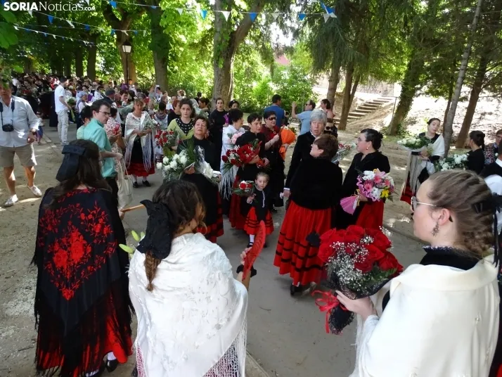 Una imagen de la ofrenda floral en Ágreda este viernes. /PC