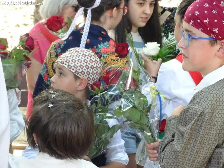 Una imagen de la ofrenda floral en Ágreda este viernes. /PC
