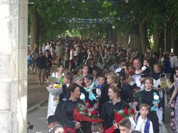Una imagen de la ofrenda floral en Ágreda este viernes. /PC