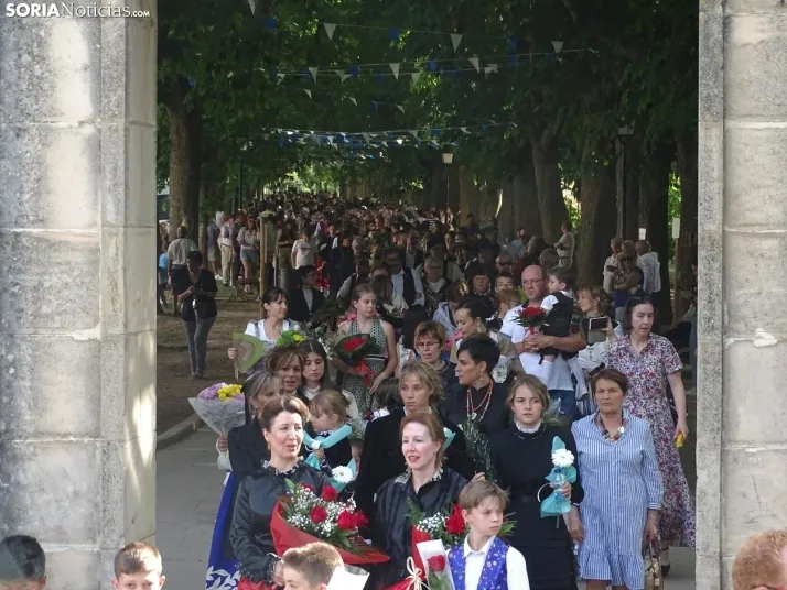 Una imagen de la ofrenda floral en Ágreda este viernes. /PC