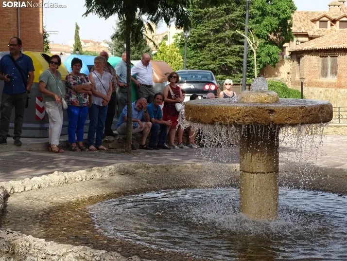Una imagen de la ofrenda floral en Ágreda este viernes. /PC