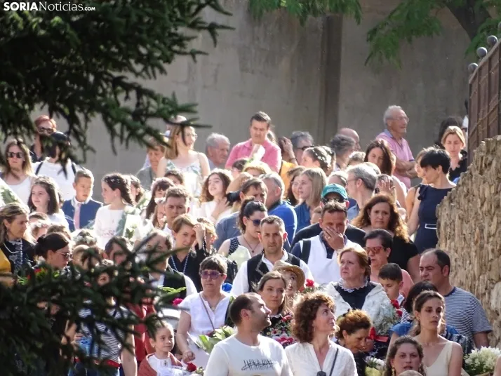 Una imagen de la ofrenda floral en Ágreda este viernes. /PC