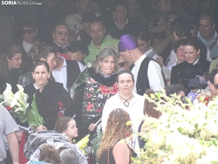 Una imagen de la ofrenda floral en Ágreda este viernes. /PC