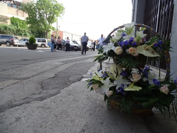 Una imagen de la ofrenda floral en Ágreda este viernes. /PC
