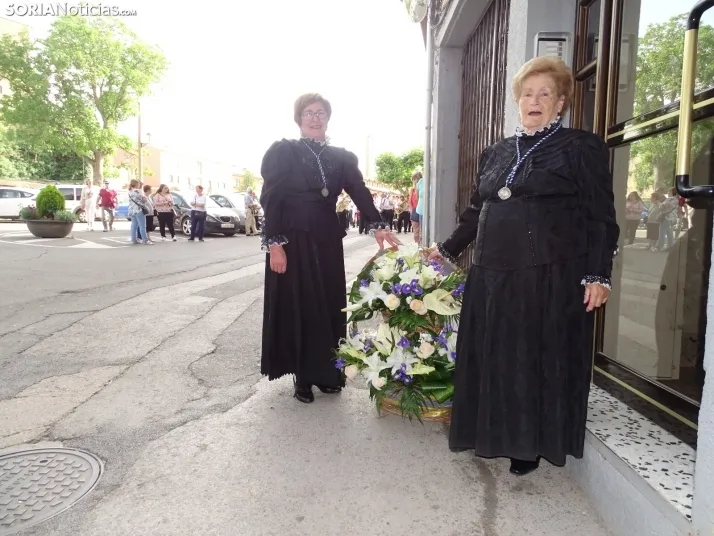 Una imagen de la ofrenda floral en Ágreda este viernes. /PC