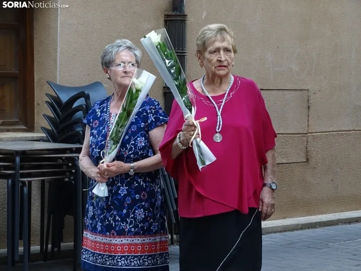 Una imagen de la ofrenda floral en Ágreda este viernes. /PC