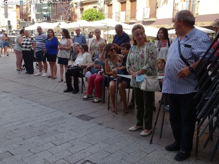 Una imagen de la ofrenda floral en Ágreda este viernes. /PC