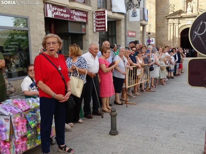 Una imagen de la ofrenda floral en Ágreda este viernes. /PC