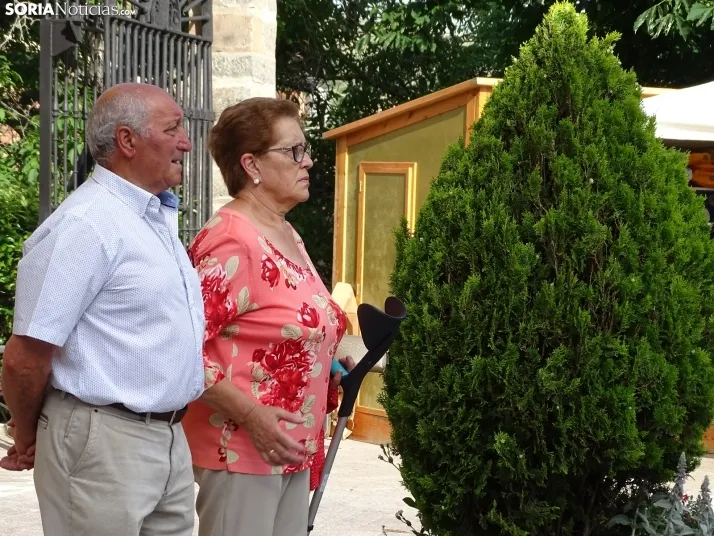Una imagen de la ofrenda floral en Ágreda este viernes. /PC