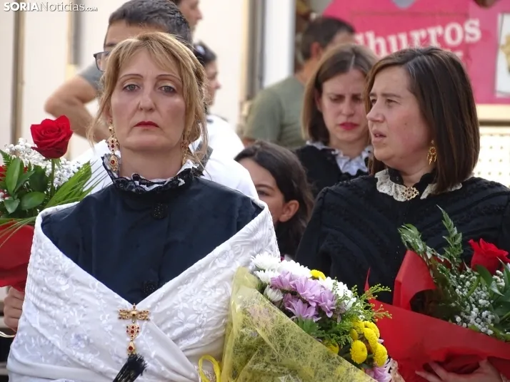 Una imagen de la ofrenda floral en Ágreda este viernes. /PC
