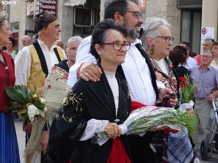 Una imagen de la ofrenda floral en Ágreda este viernes. /PC