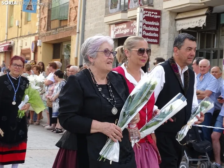Una imagen de la ofrenda floral en Ágreda este viernes. /PC