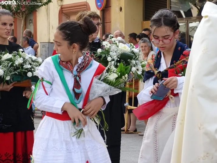 Una imagen de la ofrenda floral en Ágreda este viernes. /PC