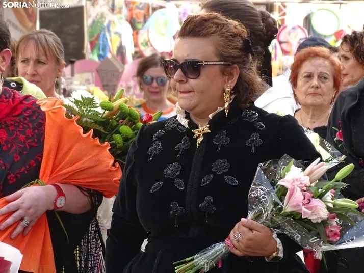Una imagen de la ofrenda floral en Ágreda este viernes. /PC