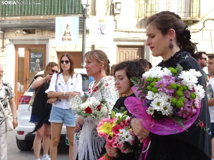 Una imagen de la ofrenda floral en Ágreda este viernes. /PC