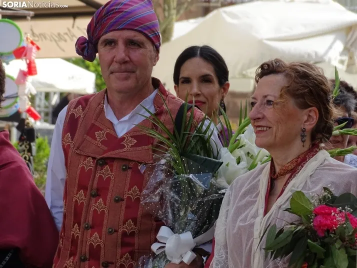 Una imagen de la ofrenda floral en Ágreda este viernes. /PC