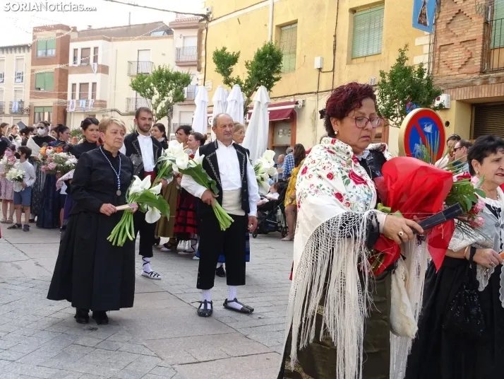 Una imagen de la ofrenda floral en Ágreda este viernes. /PC