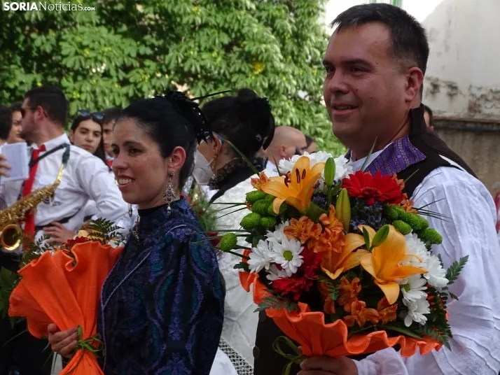 Una imagen de la ofrenda floral en Ágreda este viernes. /PC