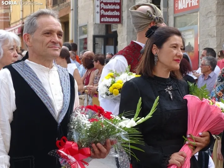 Una imagen de la ofrenda floral en Ágreda este viernes. /PC
