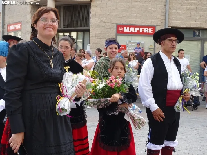 Una imagen de la ofrenda floral en Ágreda este viernes. /PC