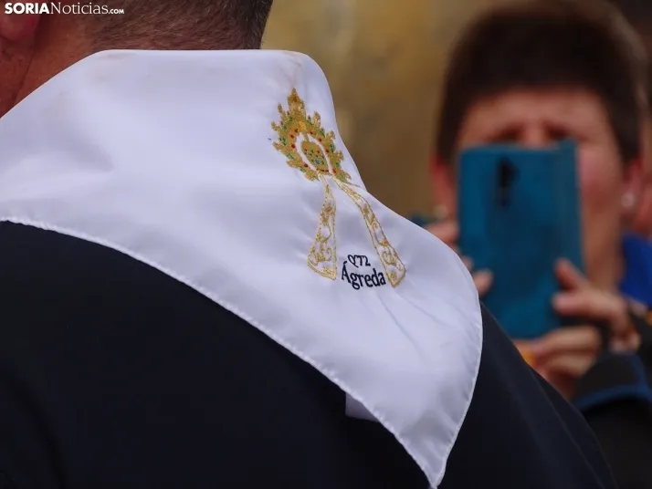 Una imagen de la ofrenda floral en Ágreda este viernes. /PC