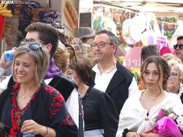 Una imagen de la ofrenda floral en Ágreda este viernes. /PC