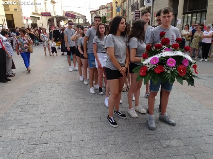 Una imagen de la ofrenda floral en Ágreda este viernes. /PC