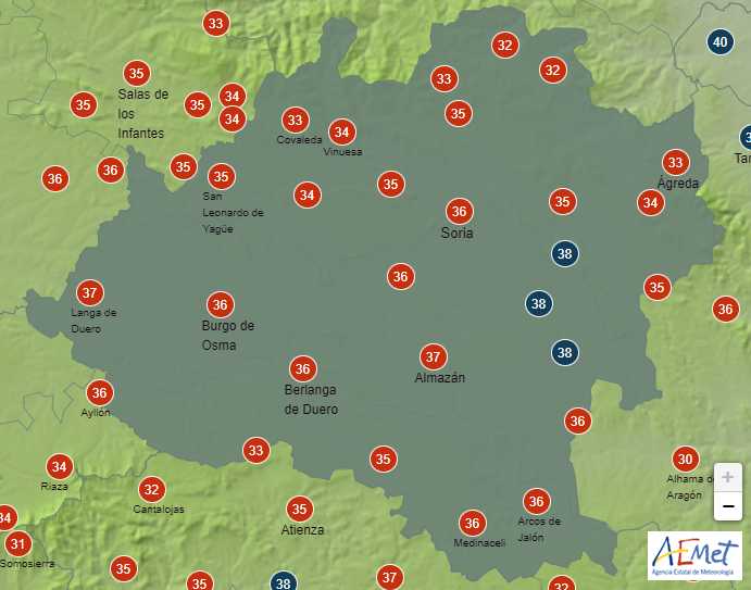 El tiempo en Soria: viernes asfixiante con máximas de hasta 38 grados