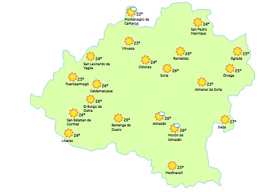 El tiempo de Soria a las 15:00 horas/ eltiempo.es