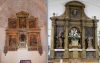 El retablo de Tajahuerce (izda.) y el de Villálvaro. /Jta.