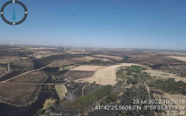 El incendio forestal de Vegalatrave, en Zamora, baja a Nivel 1 de gravedad