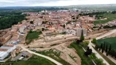 Obras en la muralla de Almazán.