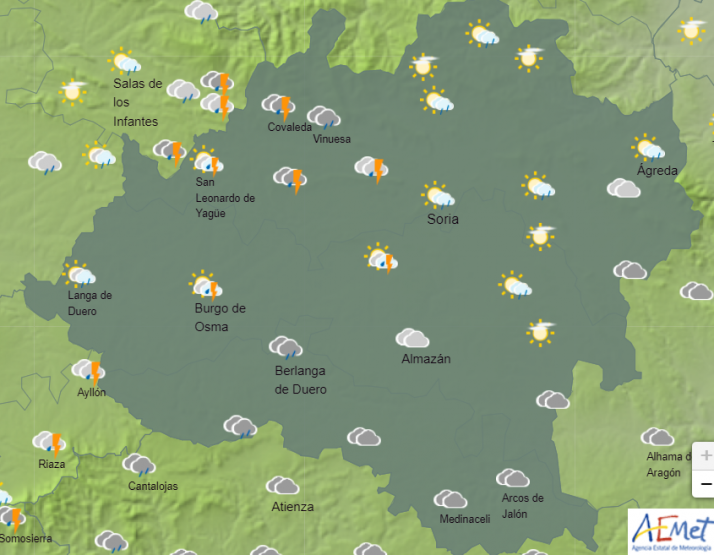 El tiempo en Soria: arranca el fin de semana con chubascos
