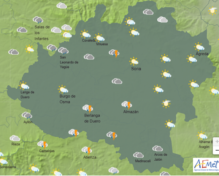 El tiempo en Soria: sábado de posibles tormentas