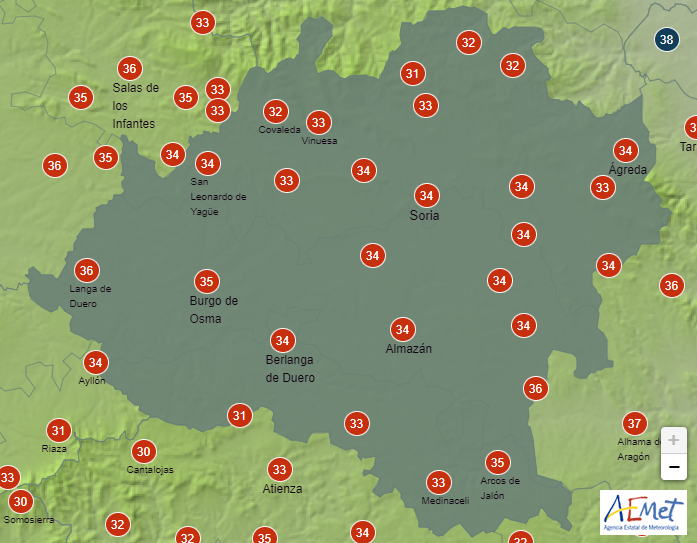 El tiempo en Soria: desaparece el riesgo de tormentas, vuelve el aviso amarillo por calor