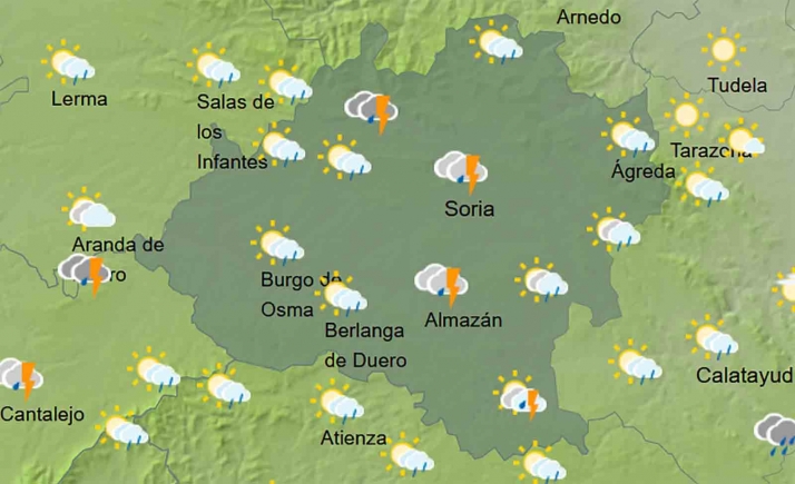 El tiempo en Soria: Tormentas y bajan las máximas