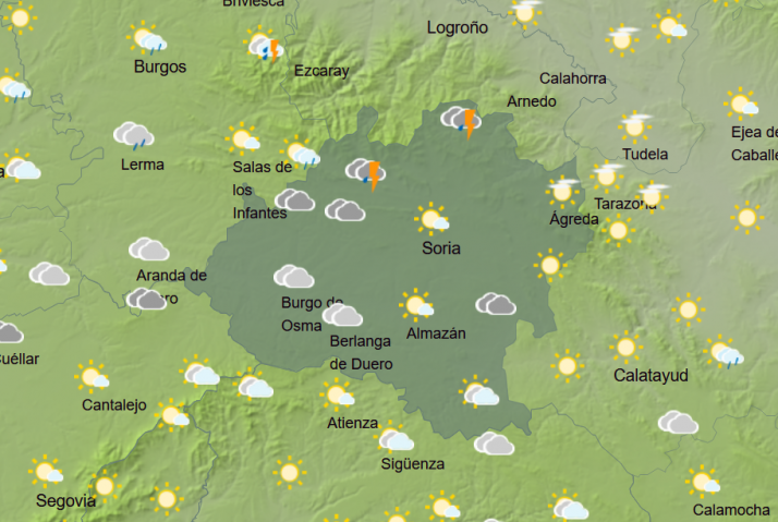 El tiempo en Soria: Domingo caluroso con alerta amarilla por tormentas