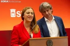 Virginia Barcones, Víctor Fernández y Carlos Martínez en Soria. /María Ferrer