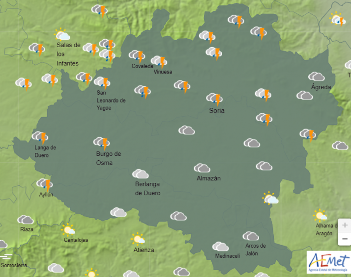 El tiempo en Soria: jueves de posibles tormentas