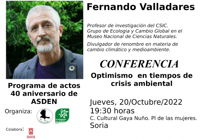Conferencia este jueves en el ciclo de ASDEN