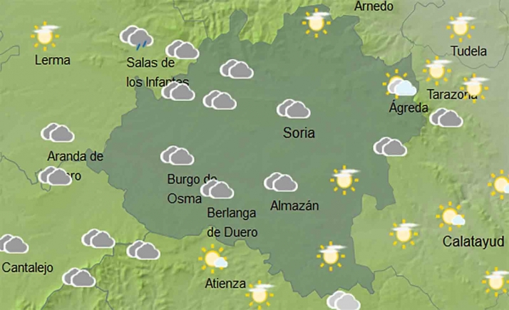 El tiempo en Soria: Nublado para abrir la semana