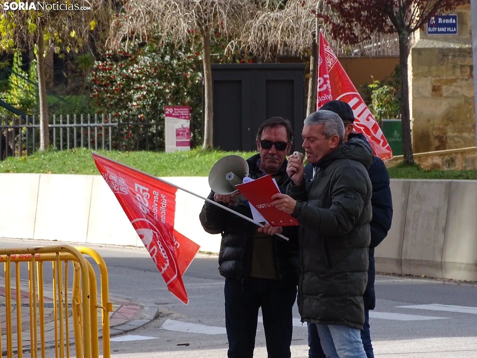 Una imagen de la concentración de UGT Soria hoy. /SN