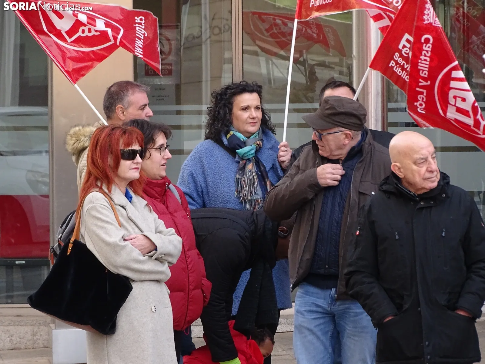 Una imagen de la concentración de UGT Soria hoy. /SN