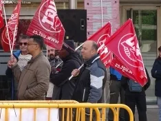 Una imagen de la concentración de UGT Soria hoy. /SN